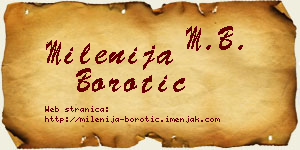 Milenija Borotić vizit kartica